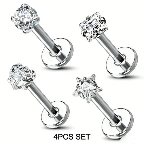 4pc surgical steel labret - 4pc,