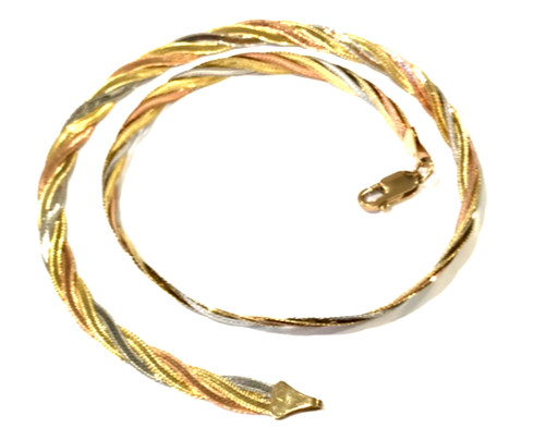 9ct gold herringbone necklace - 9ct,