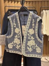 ZARA BLUE WHITE EMBROIDERED