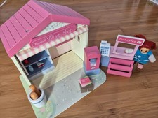 Rosebud ELC wooden village shop Set with figure and accessories