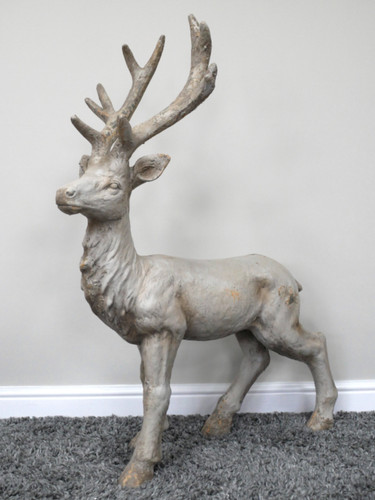 Large rustic resin stag deer - resin,