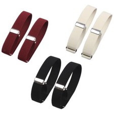 2 Pieces Metal Sleeve Holders Adjustable Arm Bands Non Slip Elasticated Strap