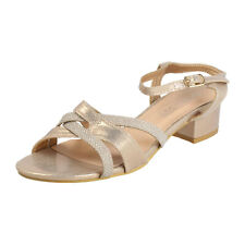 Ladies Spot On Low Block Heel Sparkly Sandals F1R2118