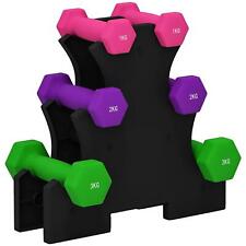 SPORTNOW Hex Dumbbells Set w/ Dumbbell Rack, for Gym 2 x 1kg, 2 x 2kg, 2 x 3kg