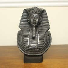 Egyptian Tutankhamun Pharoah Death Mask Bust Black Resin Ornament Paperweight