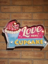 Vintage Metal 3D LED Logo Sign Kitchen Cupcake Lounge