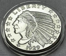 GOLDEN STATE MINT 5 OUNCE INDIAN HEAD SILVER BULLION COIN - .999 PURE SILVER