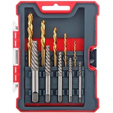 HSS Drill Bits Set and Screw Extractors For Easy Out Screws, Studs & Bolts 10 Pc