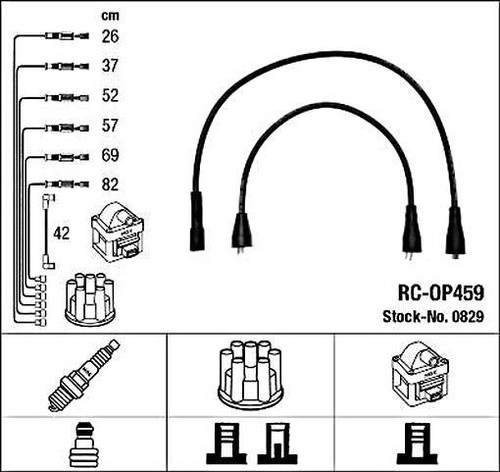 Ngk ignition lead set black - set,