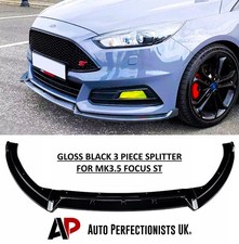 Ford Focus ST MK3.5 Gloss Black Front Splitter Spoiler Lip Body Kit Wing 15- 18