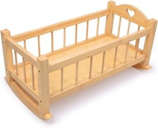 Wooden Dolls Rocking Cradle