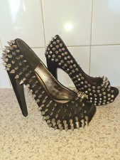 Jeffrey Campbell, Ibiza, Black Spiked Platform Party High Heels, SIZE UK 3