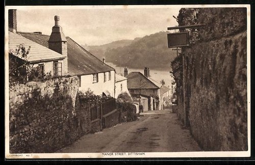 Postcard dittisham manor - postcard, dittisham,