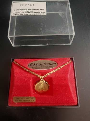 Vintage sos talisman - sos, gold