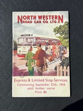 1954 North Western Road Car Co Stockport Express Bus Coach Timetable Fare Tables
