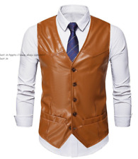 New Men's Faux Leather Vest