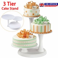 3 Tier White Round Cake Rack Food Display Stand Home Party Birthday Holder Gift