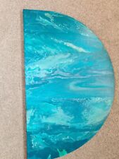 Handmade Semi Circular Motorhome/Caravan Table Top Gorgeous aqua turquoise shade