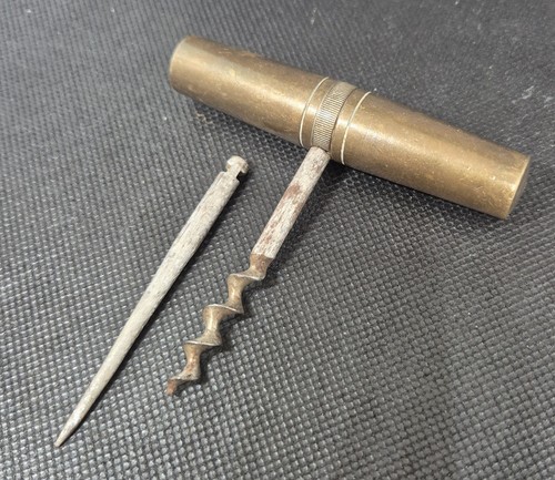 Antique corkscrew brass - corkscrew,
