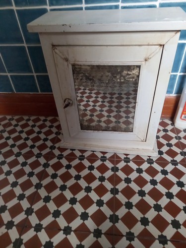 Vintage tin medical cabinet - vintage,