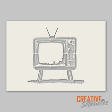 Retro TV Stencil -Multiple