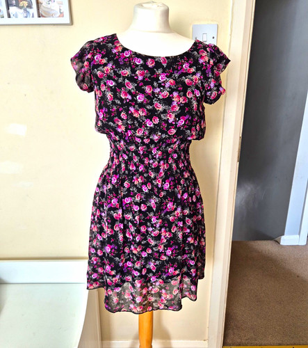 New look black floral chiffon - new,