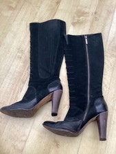Knee High Black Suede Boots size 39 UK 6