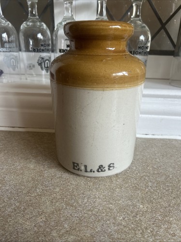 Vintage stone ware pot s - stone, e.l.&s