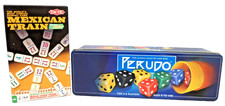 Mexican Train Domino (Tactic, 2012) + Perudo Liar’s Dice (2002 Tin Box) Complete