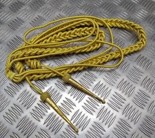 Army Ceremonial Aiguillette / Officers Lanyard Metallic Gold Tip Ends Present