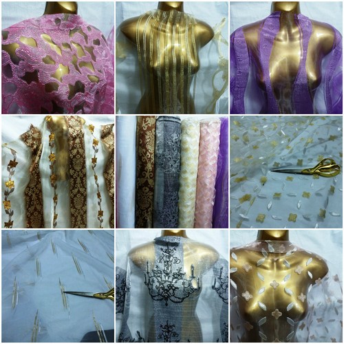 New silk satin burnout - silk, organza