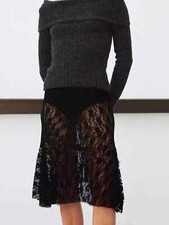 Ladies  Skirt Black Lace Petticoat Sheer Urban Chic Rock Punky  8  10  12 14