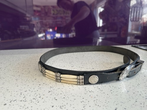 Black genuine leather - black, western