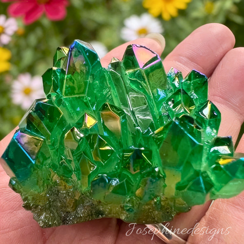 Aqua aura green crystal - aqua,