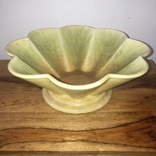 Vintage Beswick Art Pottery Bowl and Pale Yellow And Green Mid-century Modern