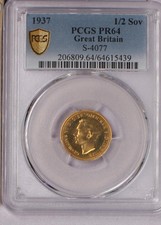 1937 Great Britain Gold 1/2