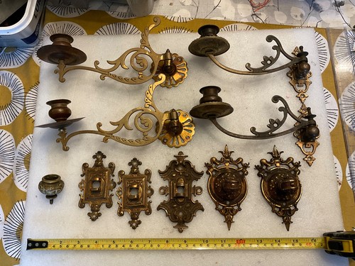 Antique piano sconces - sconces, candle