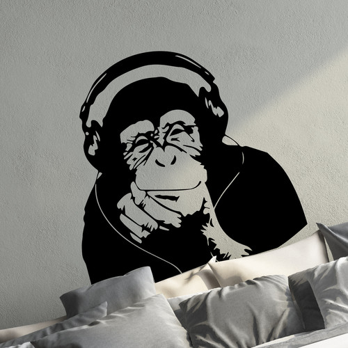 Banksy thinking monkey - thinking,