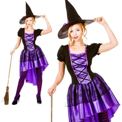 Ladies glamorous purple witch - ladies,