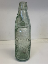 Codd Marble Bottle - Staley Chemist / Burton On Trent - 23cm / J Kilner Makers