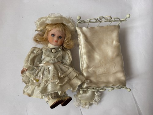 Vintage porcelain doll with - porcelain,