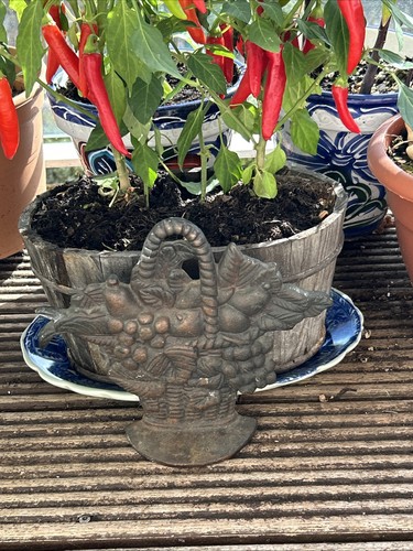 Vintage cast iron door stop - cast,