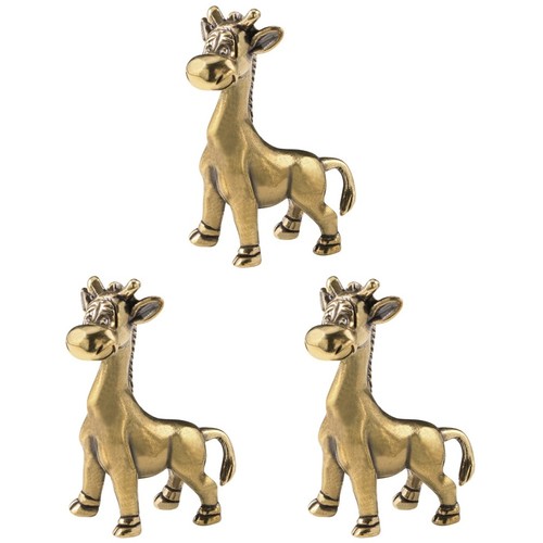 3pcs brass giraffe - 3pcs, statues