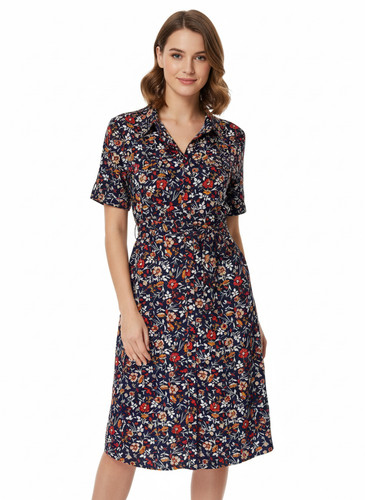 Damart floral shirt dress - damart,