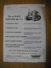 1952, FOWLER VF CRAWLER (MARSHALL) VINTAGE TRACTOR ADVERT (LAMINATED PHOTOCOPY)