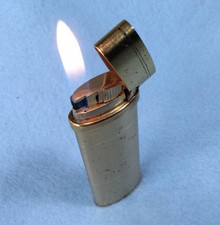 YSL Yves Saint Laurent Logo Gas Lighter Gold Black Vintage Fully Working No Box