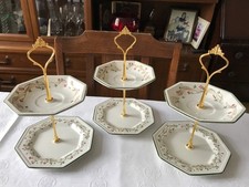 Set of 3 Small (15.5cm/14cm) Eternal Beau 2 Tier Cake Stands