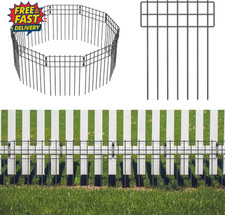 10 Pack No Dig Garden Fence - Rustproof Metal Fence Panel, Animal Barrier Fence 