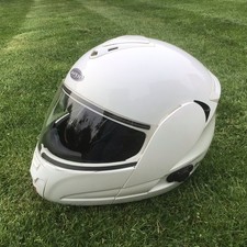 ViPER DUAL VISOR RS-V131 USED BLUETOOTH FLIP FRONT MOTORBIKE CRASH HELMET WHITE