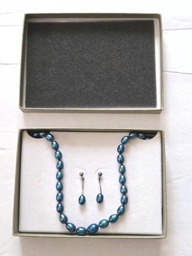 Honora blue genuine oval pearl - blue,